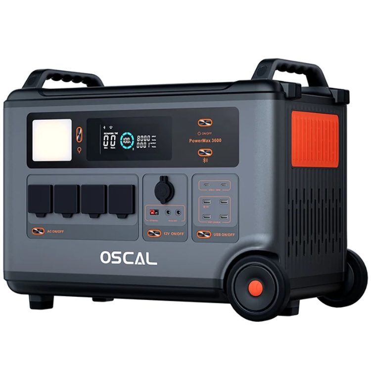Power Station Portátil Robusta Blackview Oscal PowerMax 3600; Compatível com Painéis Solares