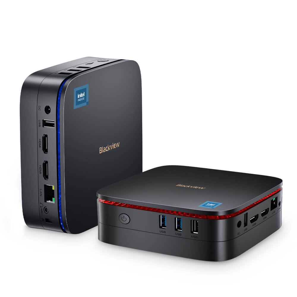 Blackview MP60 - Mini PC com Processador Intel Celeron N5095 16GB+512GB/1TB Windows 11 Pro 4K UHD HDMI